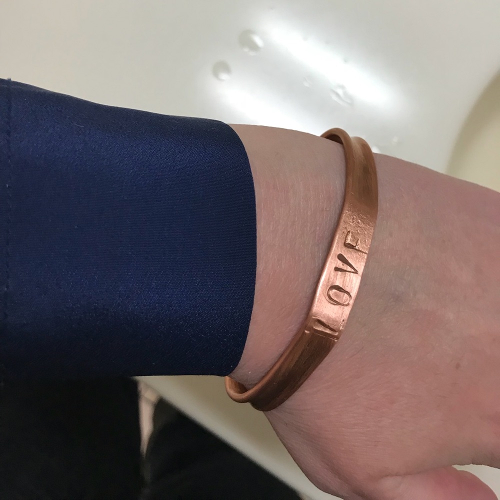 Handmade bracelet LOVE copper cuff bracelet NWT - Picture 4 of 8
